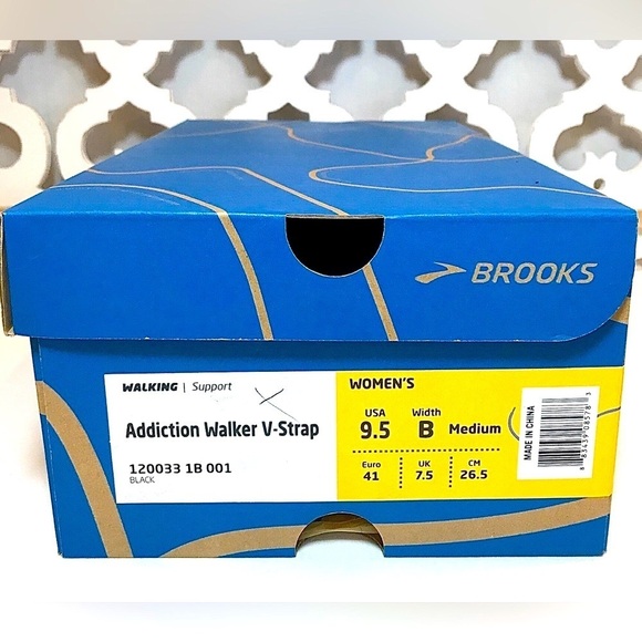 *NEW* NWB* BROOKS ADDICTION WALKER VELCRO V-STRAP, 9.5B /MED WIDTH, BLACK - Picture 10 of 11